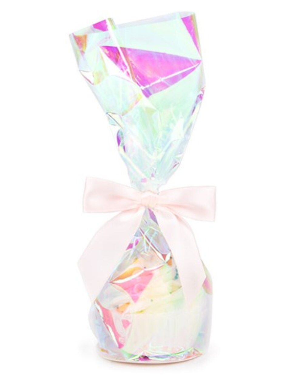 Iridescent Round Bottom Gusset Bags w/ Paper Base 3 1/4" x 10" 50 pack RPBGH3